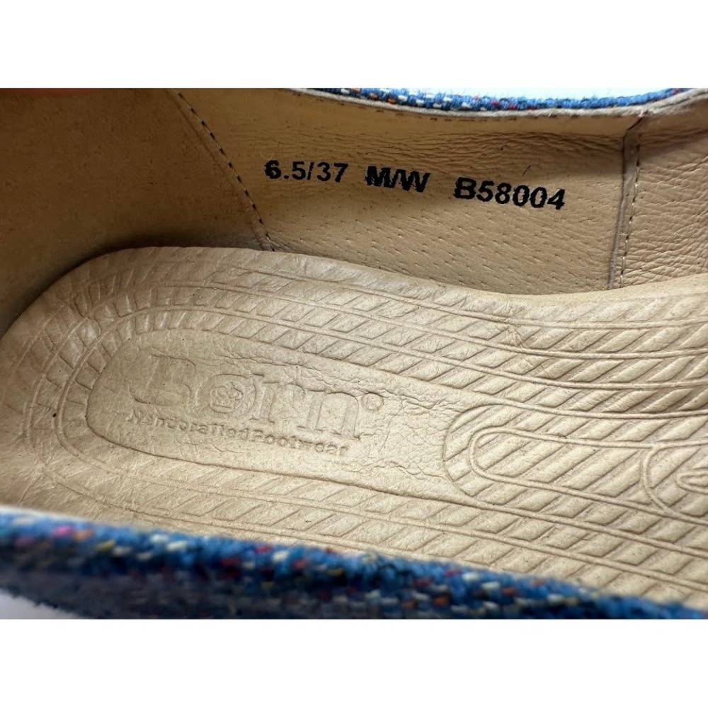 Born Blue Striped Woven Espadrille Flats Womens 6.5 B58004 Handcrafted Slip On - Picture 6 of 7